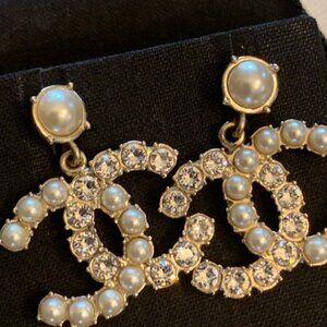 Chanel White Faux Pearls and Crystals